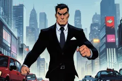 Suave Executive: A Comic Book Style Businessman