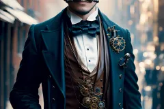 Steampunk gentleman with a mustache