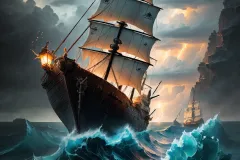 Against the Elements: A Pirate Ship in the Tempest